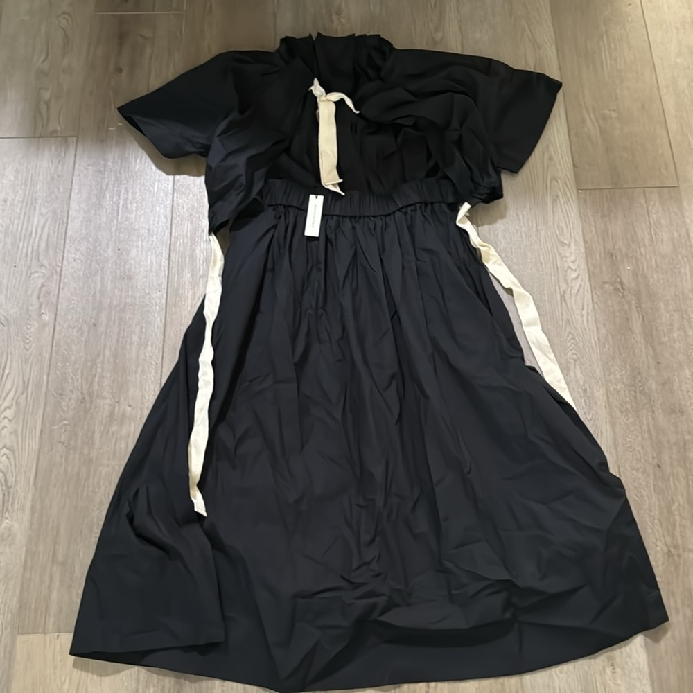 NWT! Banana Republic Black Cotton Poplin Open-Back Maxi Dress - Multiple 🐥🍉 - Picture 6 of 11